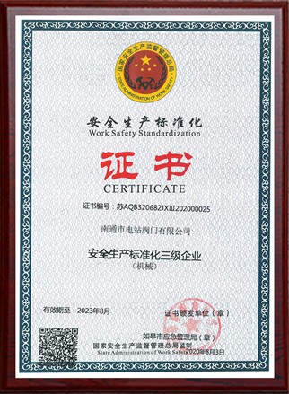 安全生產(chǎn)標(biāo)準(zhǔn)化證書